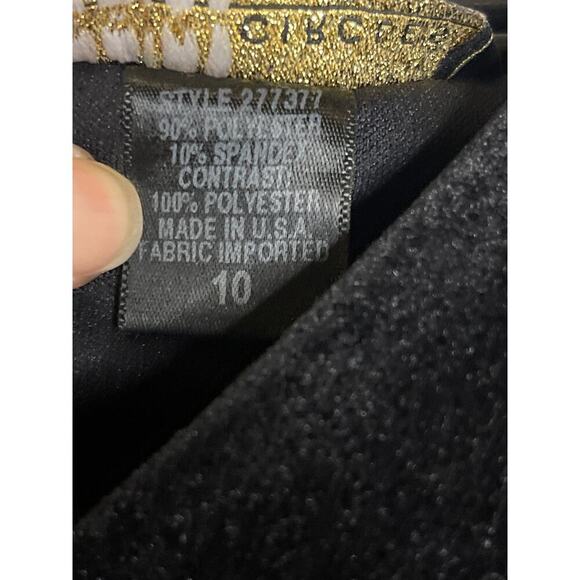 VTG Social Circles Black Velvet Beaded Hem Sleeveless Top Women's Size 10 - Picture 6 of 6